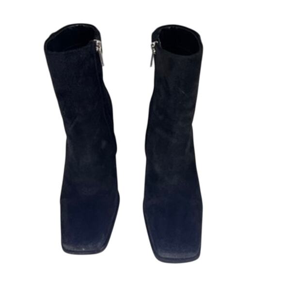 Sam Edelman Irie Square Toe Boot Black Size 9.5 Suede - Picture 3 of 7